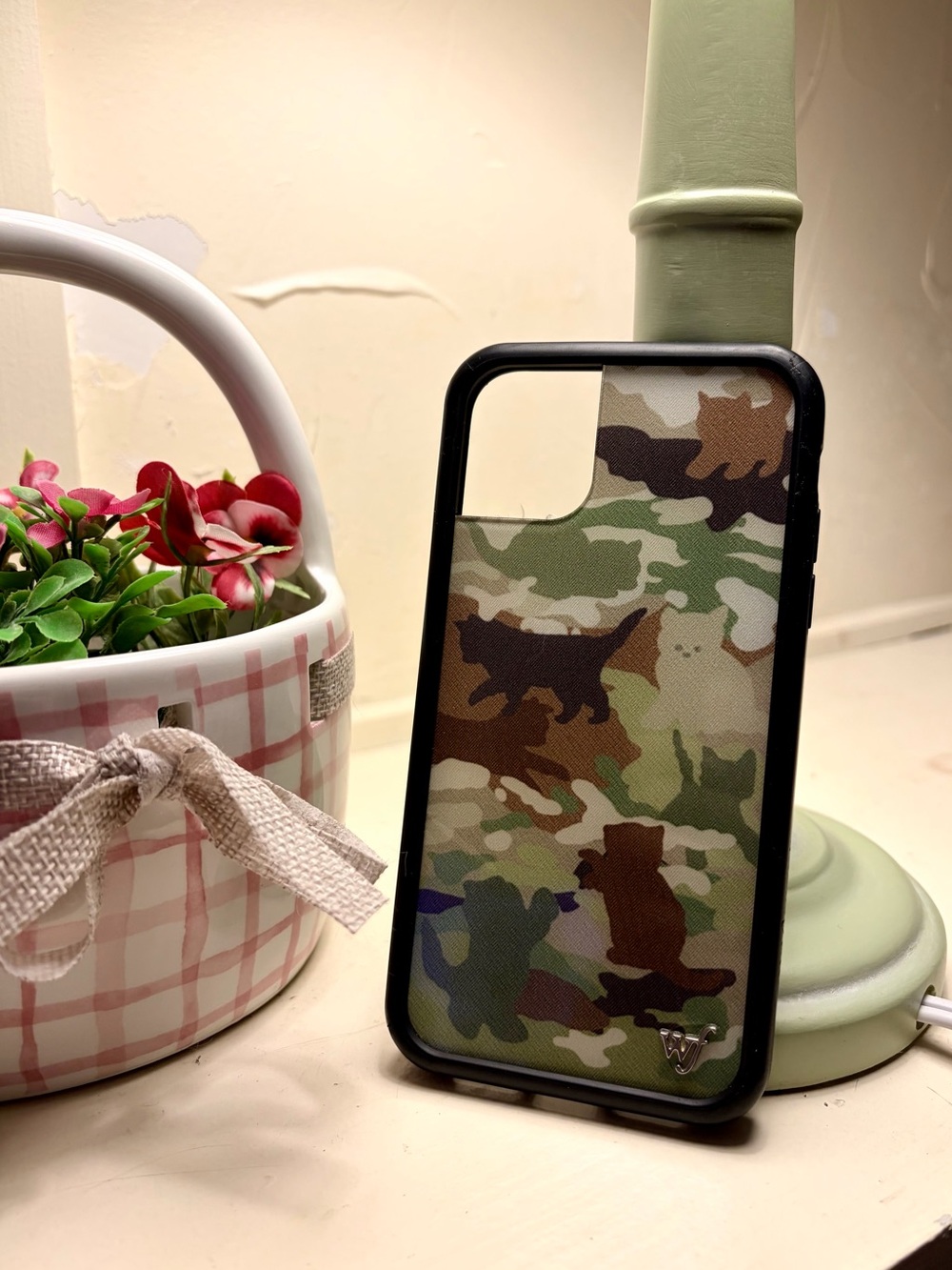 Cat Camo iPhone 11 Case - Green Brown Camo